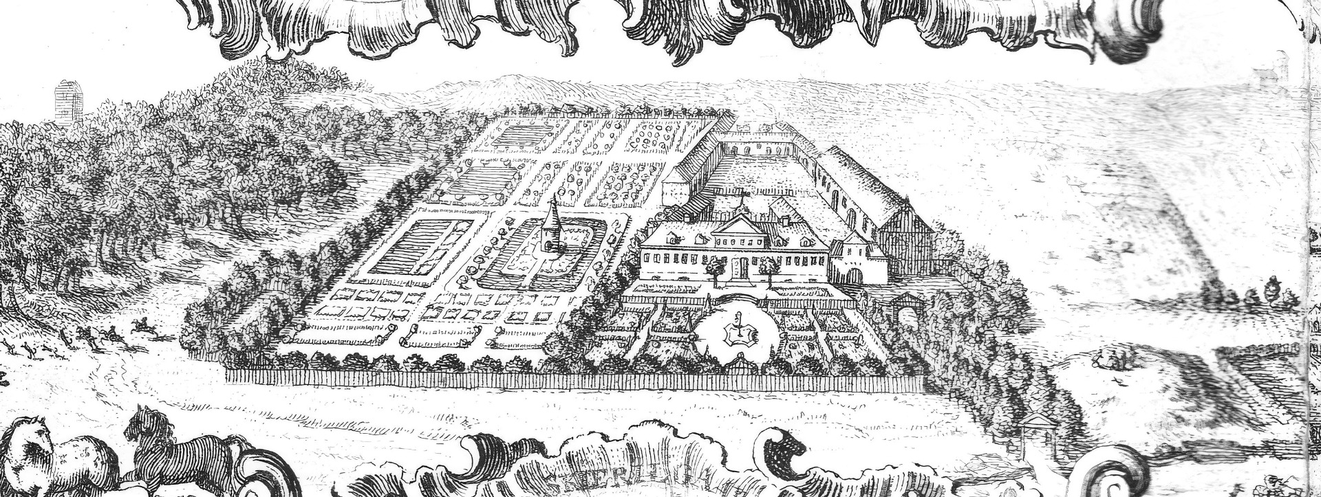 Skerrildgaard (detalj ur boken "Fundationer af Peder Lasson" skriven av Tycho de Hofman, 1753.